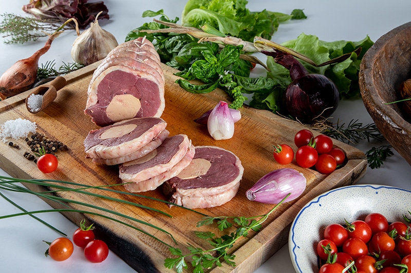 Repas de noël : Tournedos au foie gras de la ferme des Roumevies