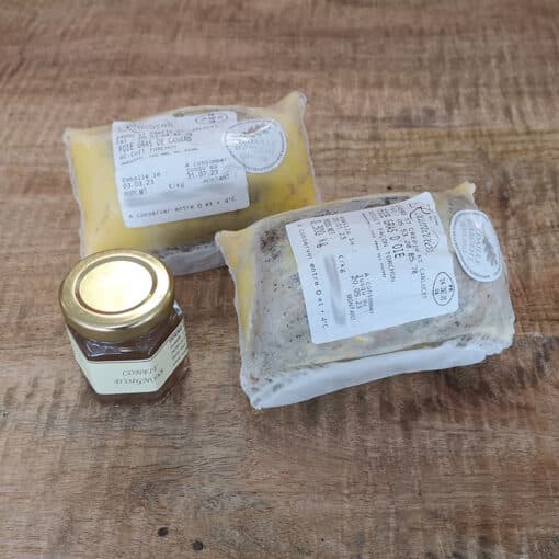 Ferme des Roumevies duo de foie gras mi cuit oie et canard 300g